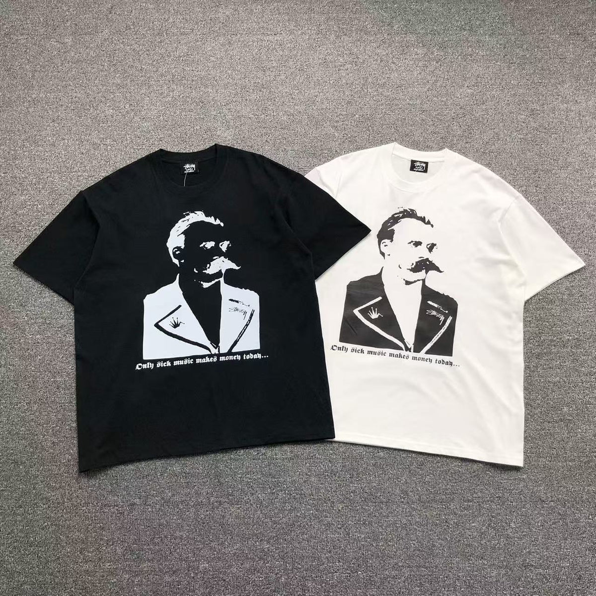 Camisa Stussy Sick Music Portrait — frente