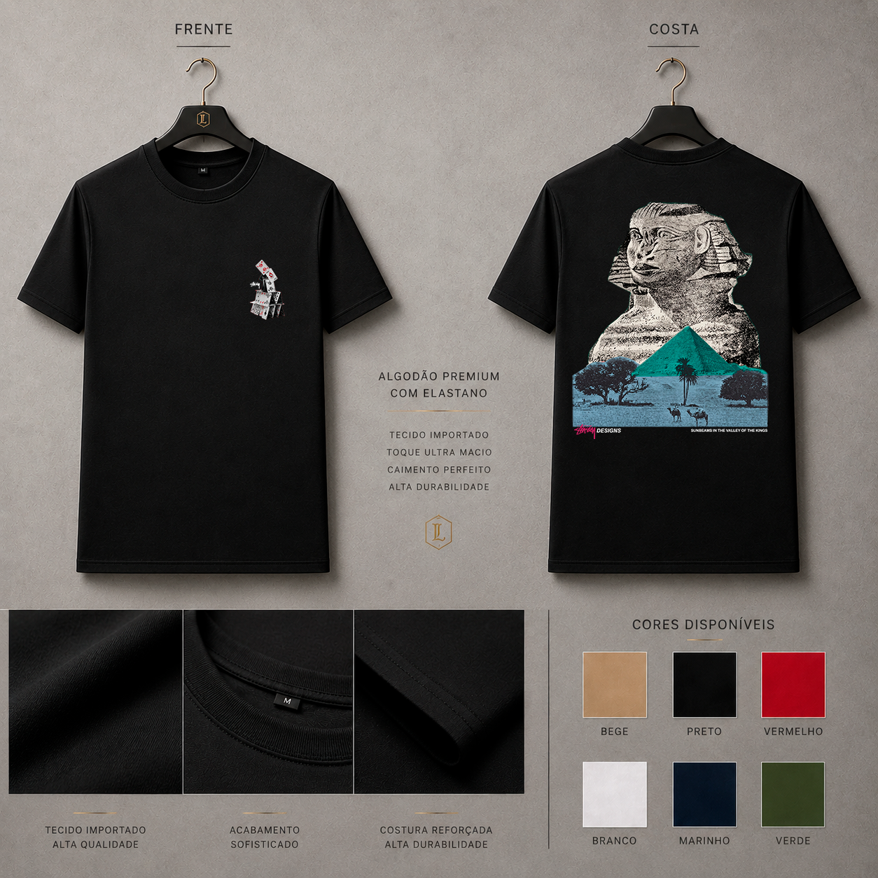 Camisa Importada Pima Faraó Pirâmide