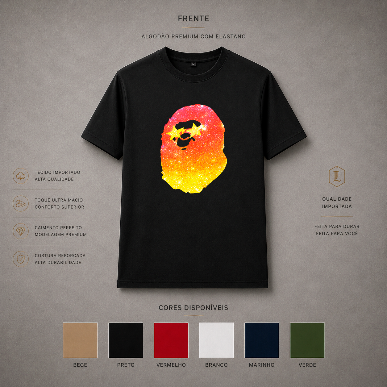 Camisa Importada Pima Bape Camo Neon