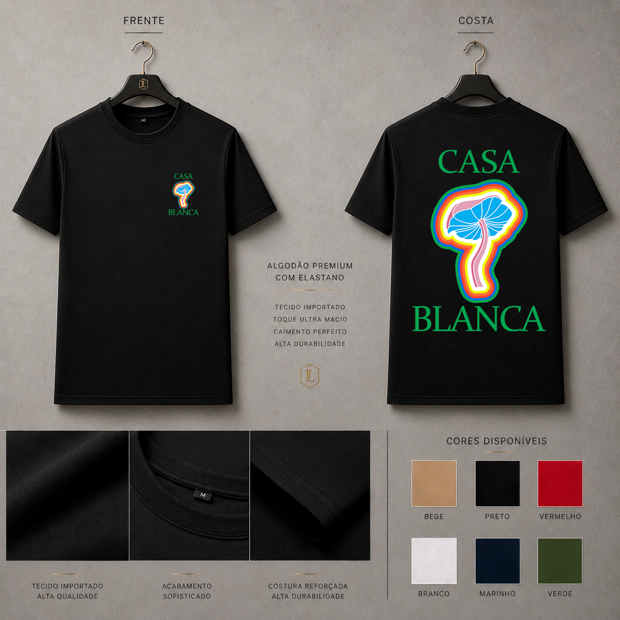 Camisa Importada Pima Casa Blanca FLor