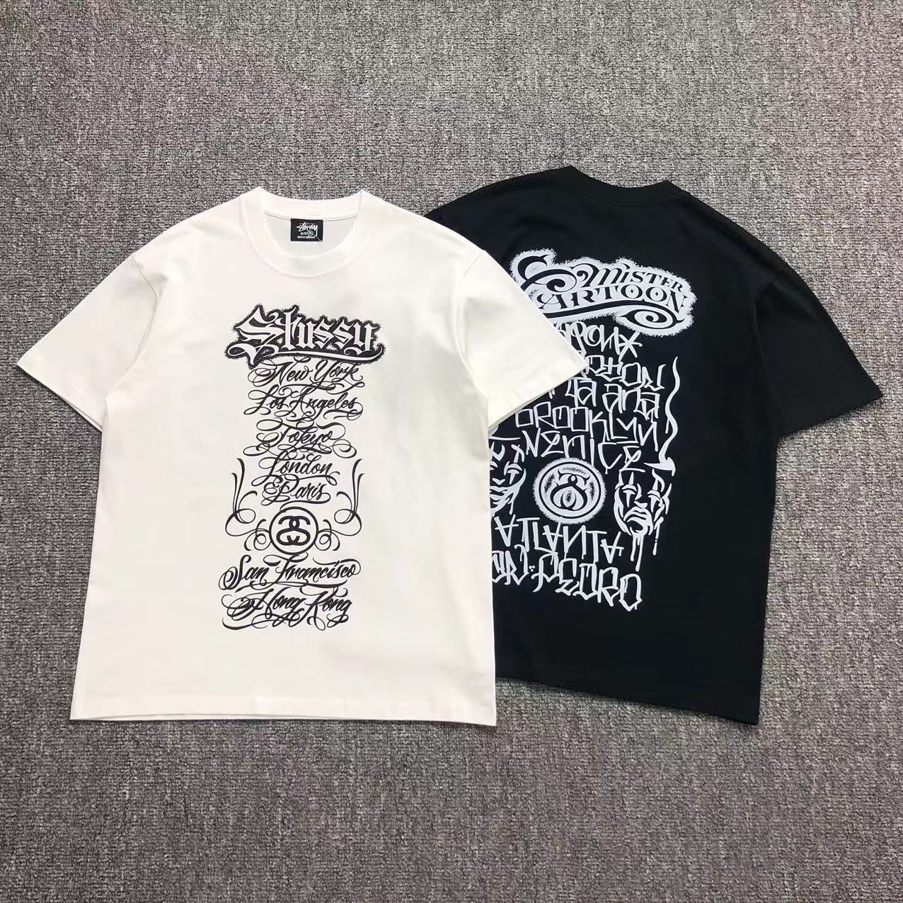Camisa Stussy World Tour Script — frente