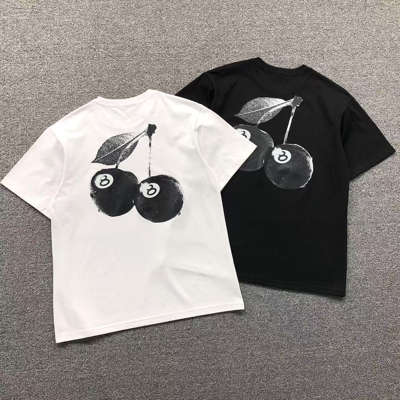 Camisa Stussy Cherry 8 Ball Branco E Preto — costa