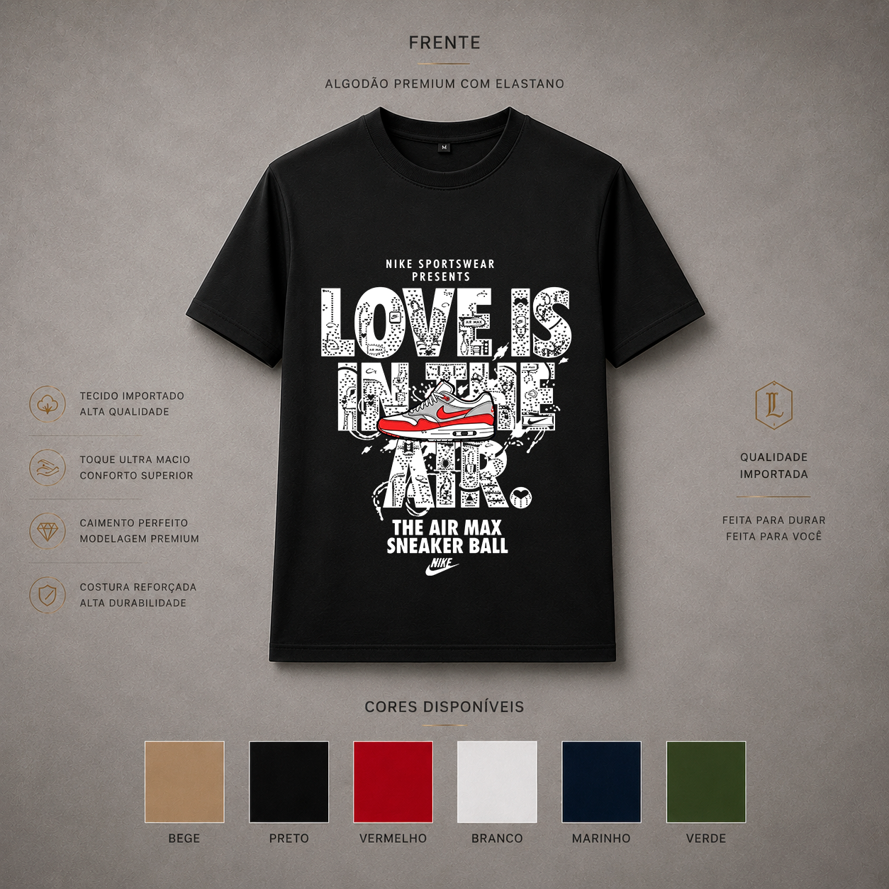 Camisa Importada Pima Nike Lovers Air Max