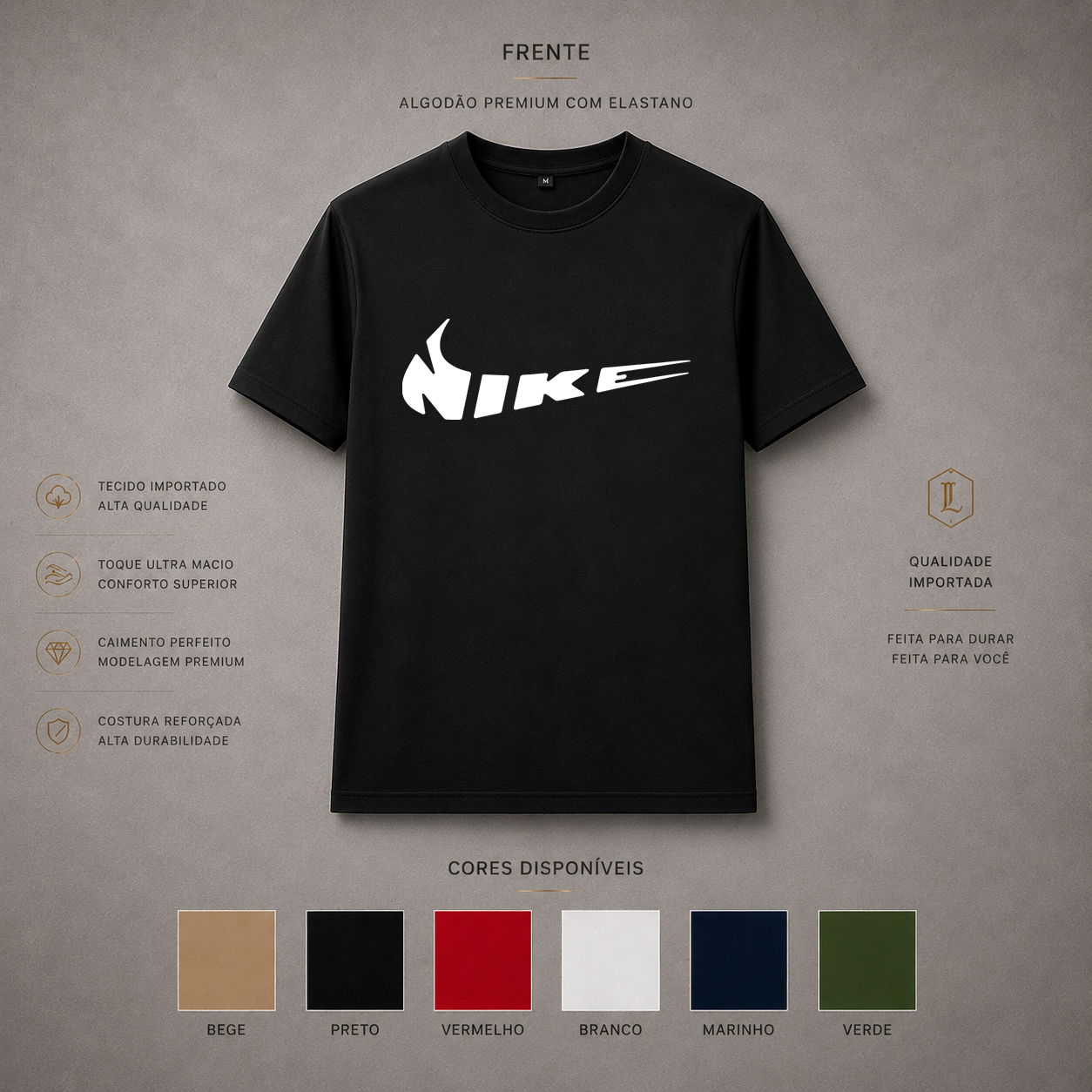 Camisa Importada Pima Nike Logo Minimalista