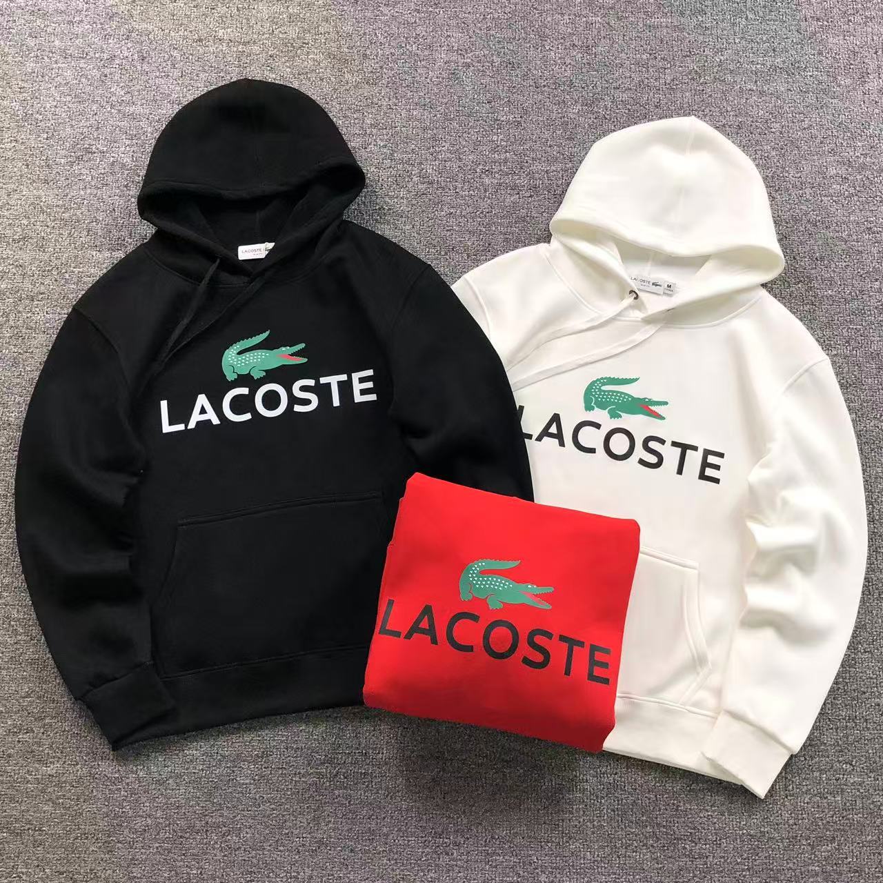 MOLETOM CANGURU Lacoste Big Croc Logo — frente