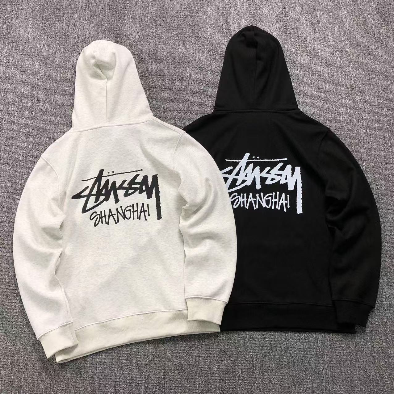 MOLETOM CANGURU Stussy Shanghai Script — costa