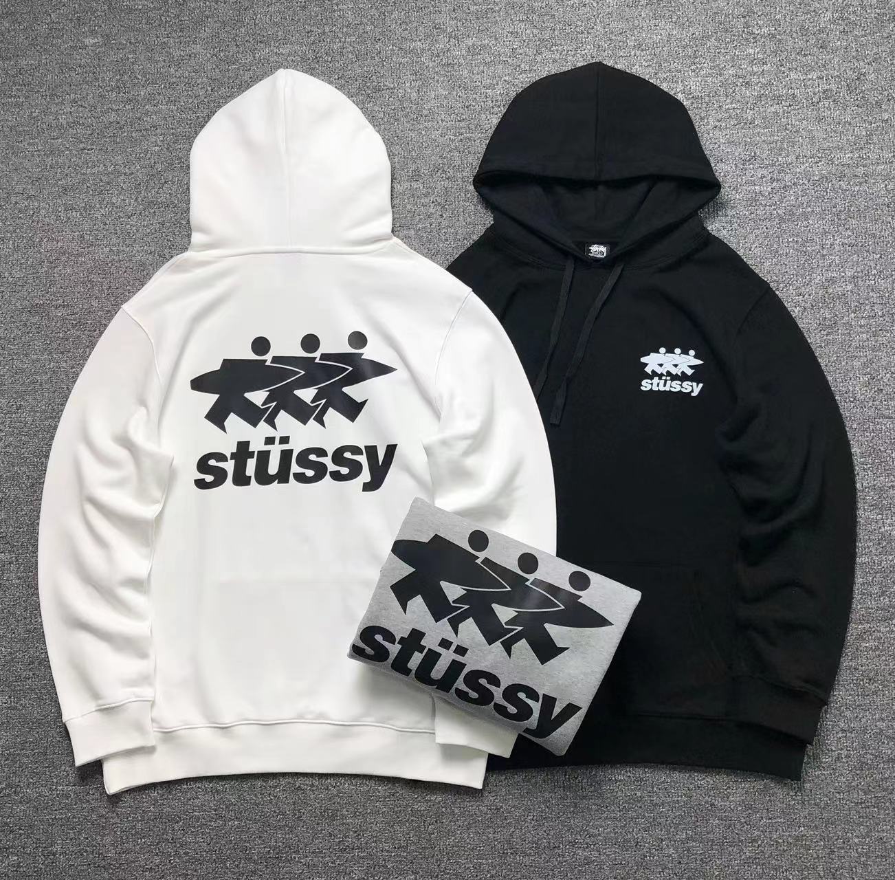 MOLETOM CANGURU Stussy Running Trio — frente
