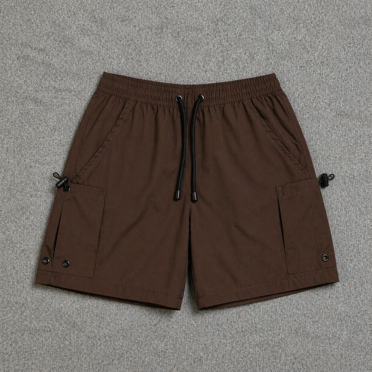 Short Cargo Streetwear Urban com Bolsos Laterais Marrom