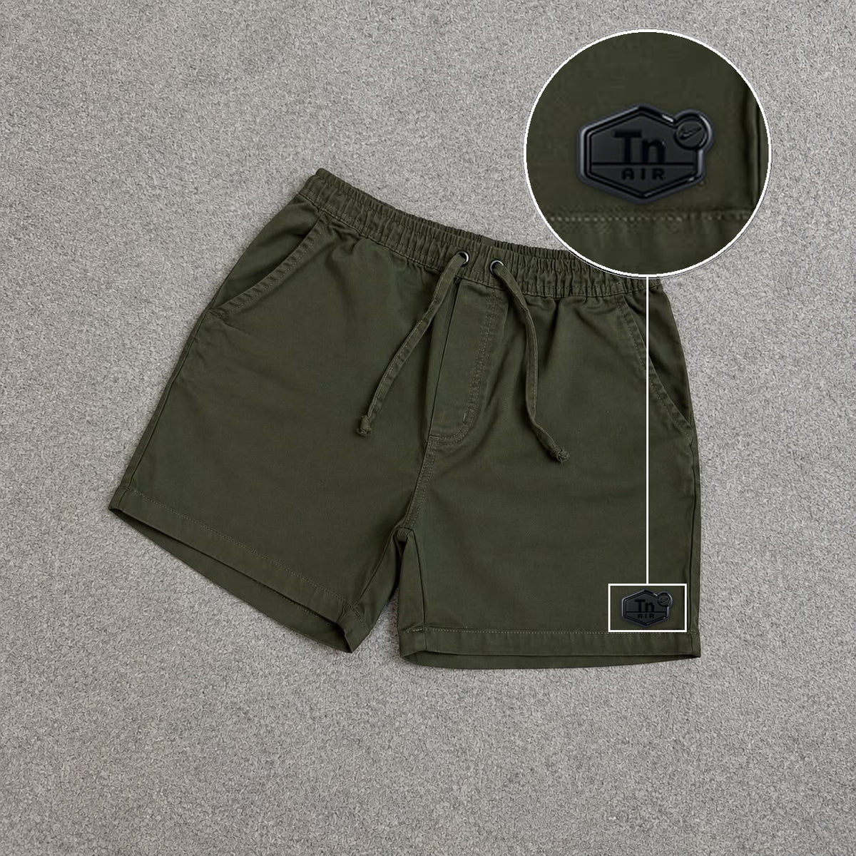 SHORT SARJA MAURICINHO VERDE MILITAR com patch Tn Resinado Preto