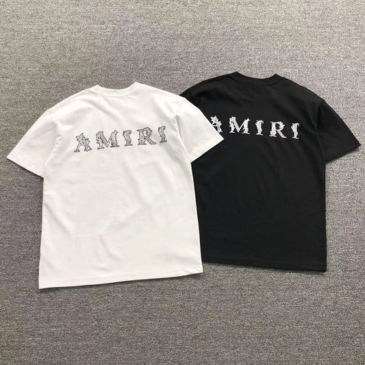 Camisa Amiri Gothic Bones Logo — costa