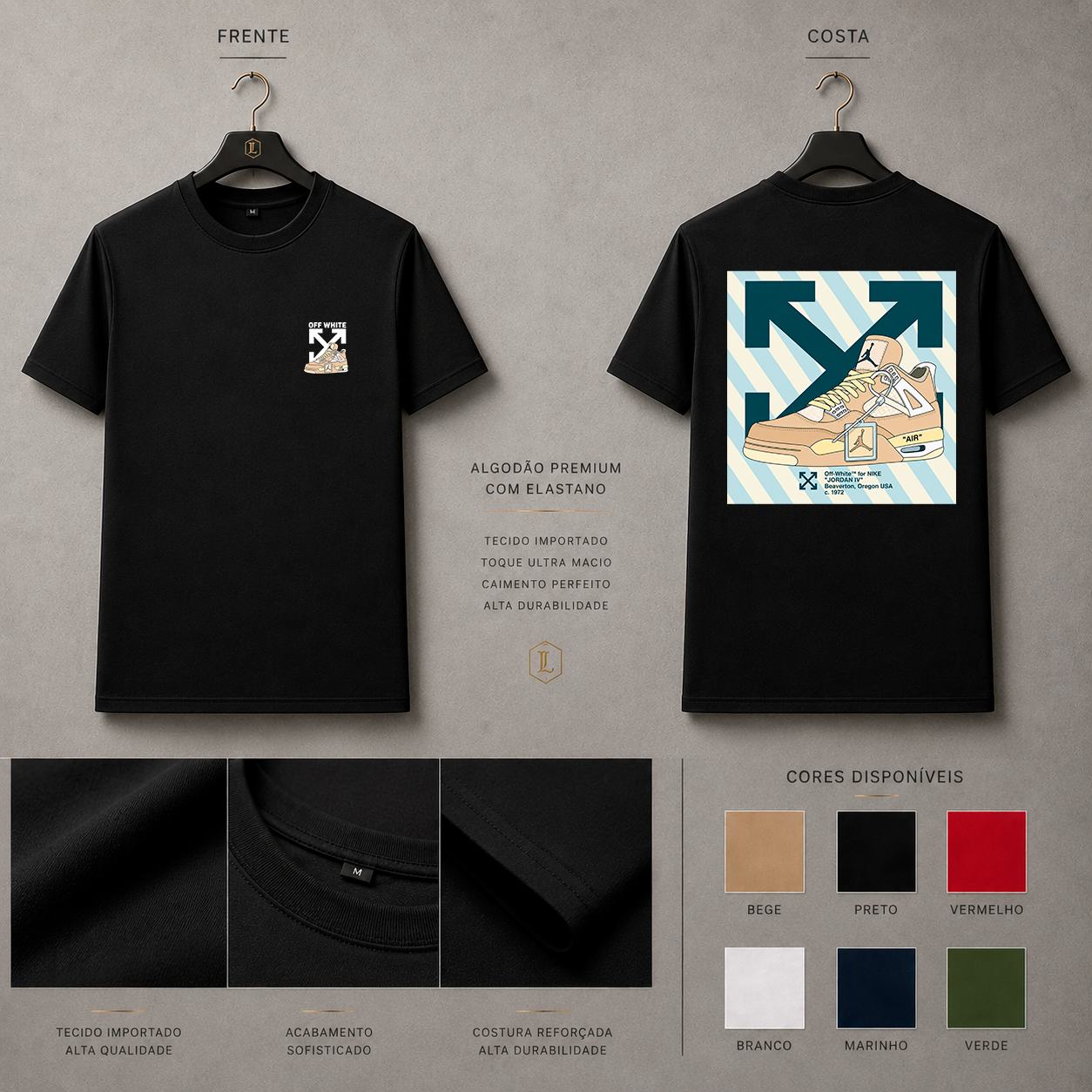 Camisa Importada Pima Off-White Sneaker