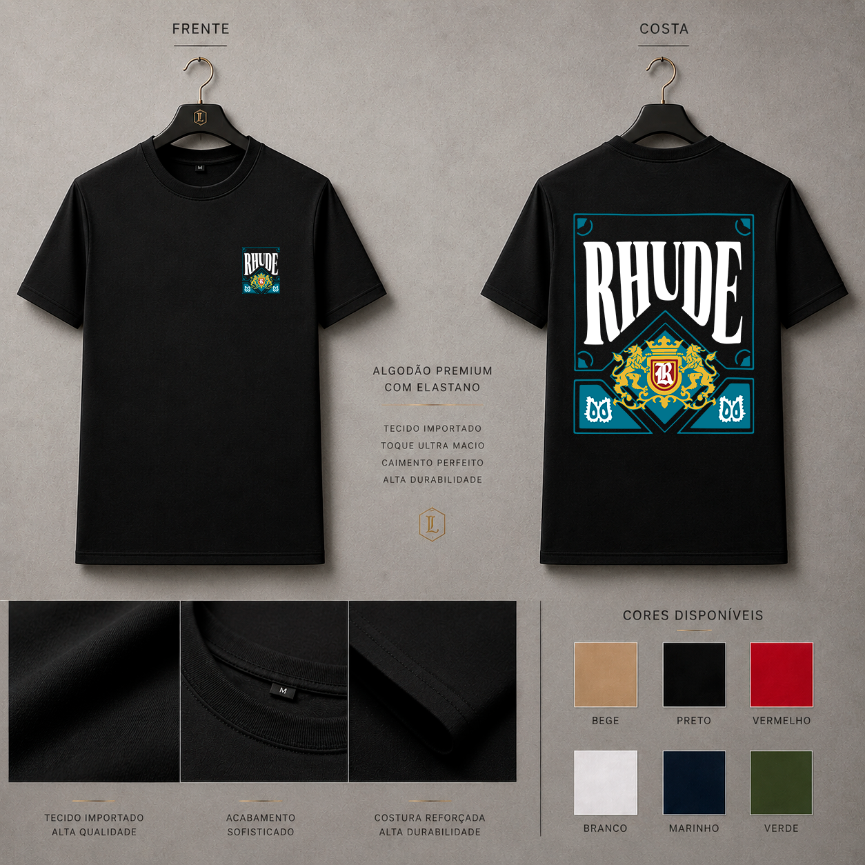 Camisa Importada Pima Rhude Brasão