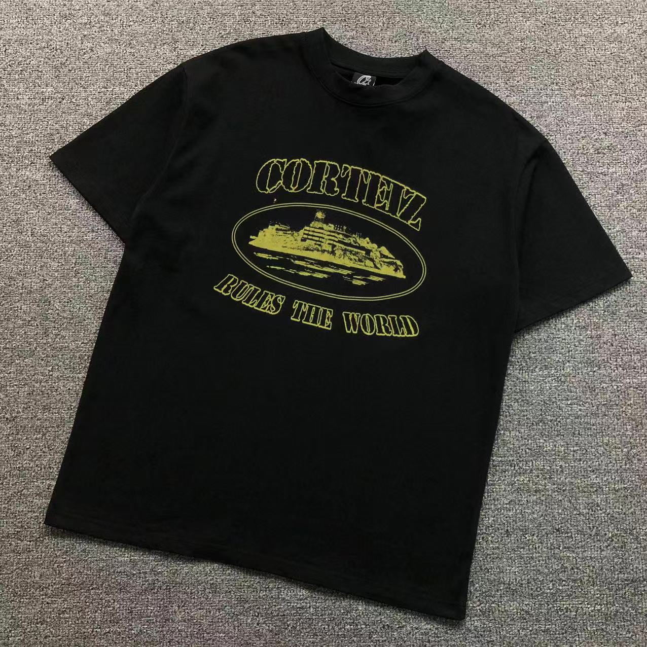 Camisa Corteiz Rules The World Preta — frente