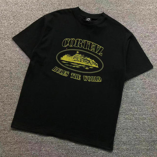 Camisa Corteiz Rules The World Preta — frente