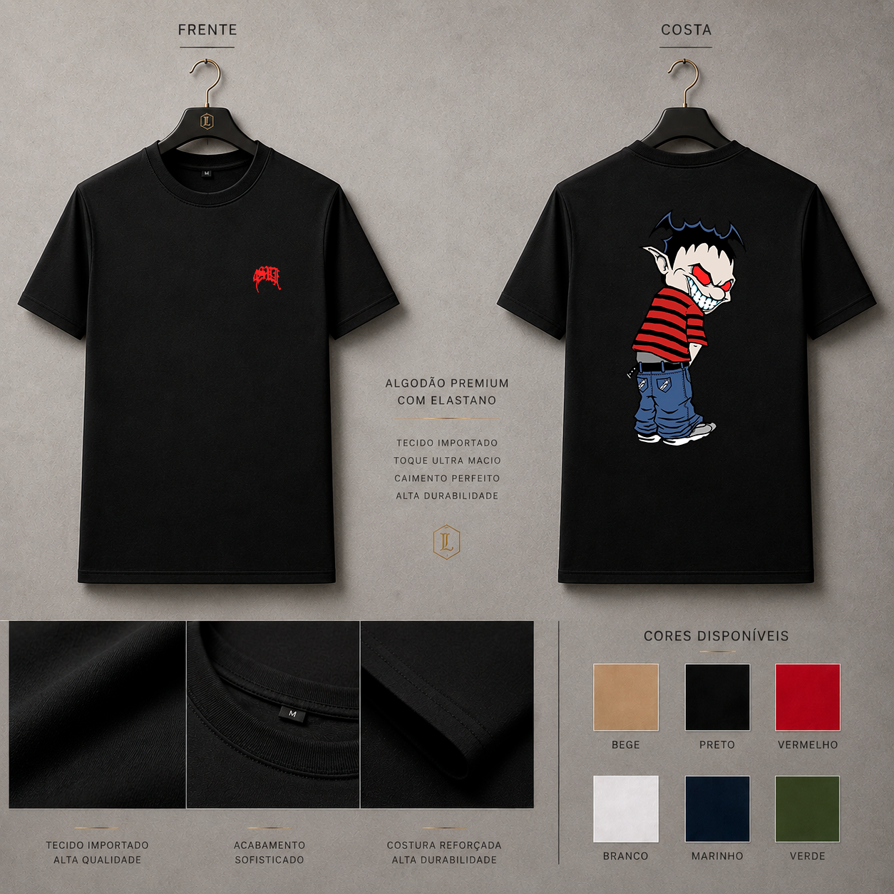 Camisa Importada Pima Urban Skull Vermelho
