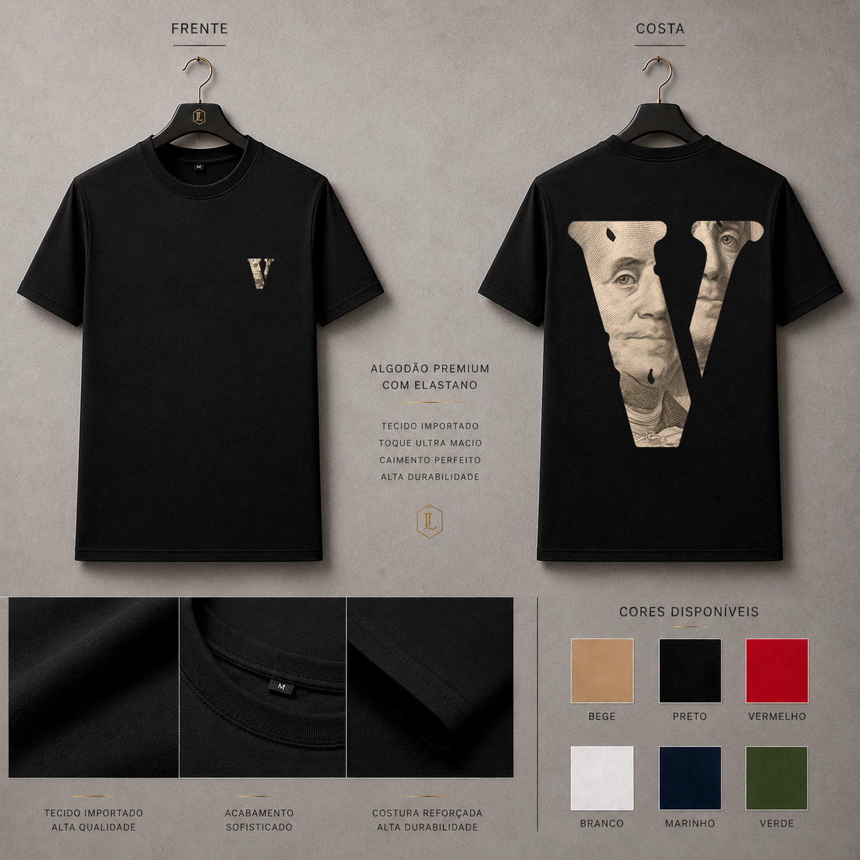 Camisa Importada Pima Vlone Face V