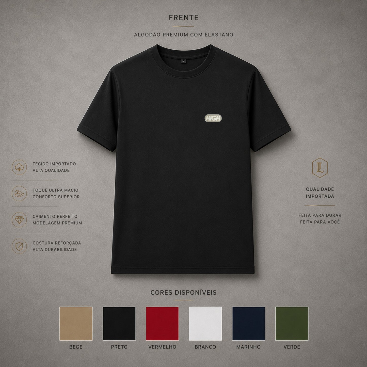 Camisa Importada Pima High Logo Bege