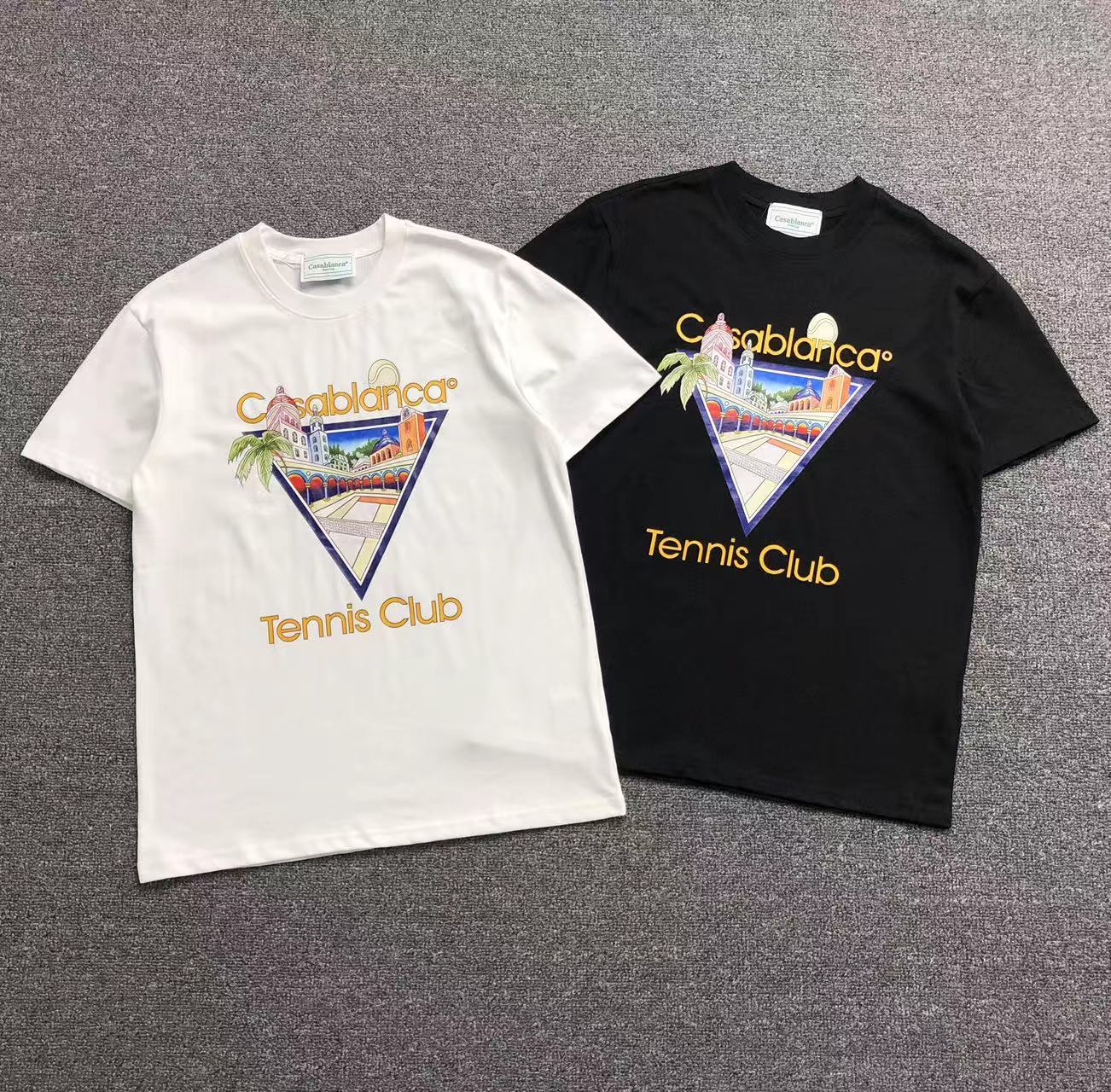 Camisa Casa Blanca Tennis Club Branca E Preta — frente