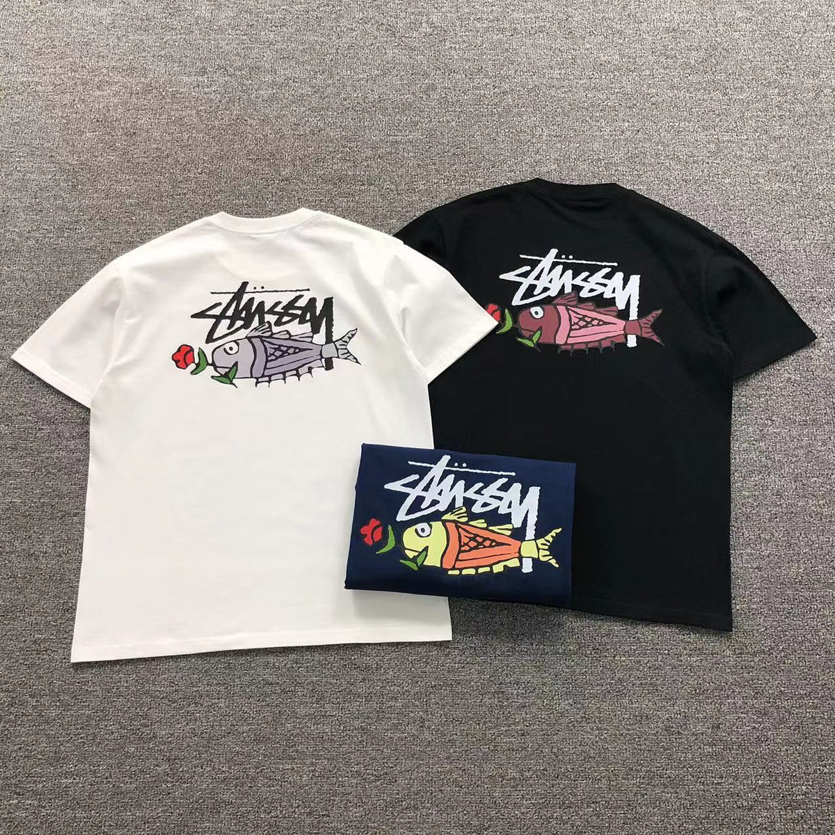 Camisa Stussy Rose Fish — costa