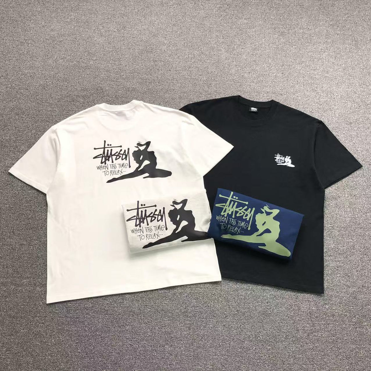 Camisa Stussy Relax Dancer Branca E Preta — frente