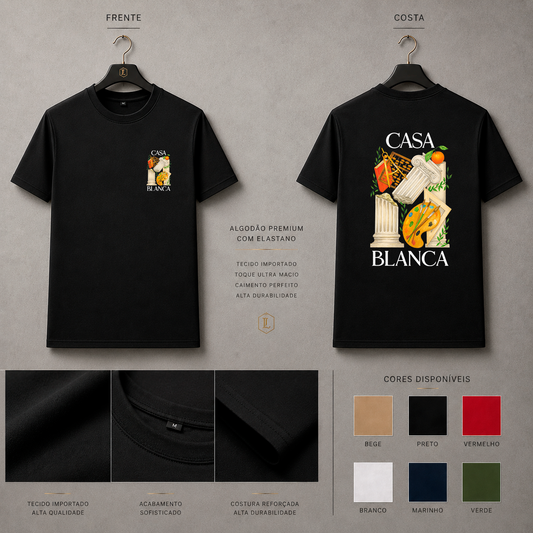 Camisa Importada Pima Casa Blanca Arte Clássica