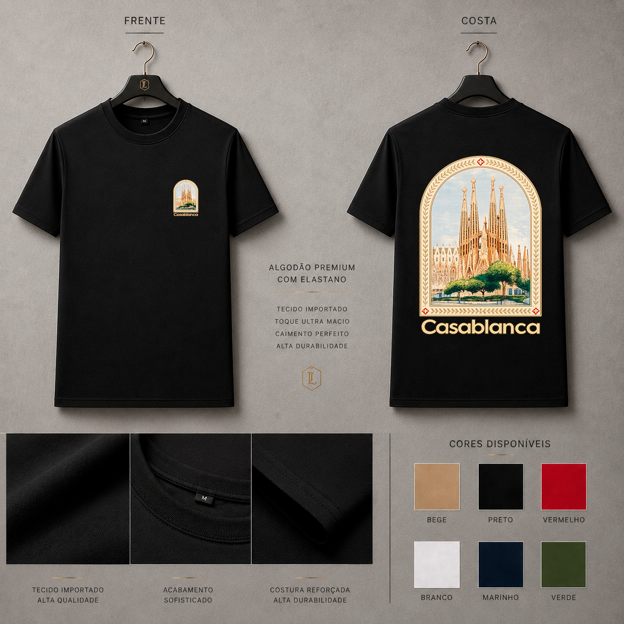 Camisa Importada Pima Casablanca Sagrada Família