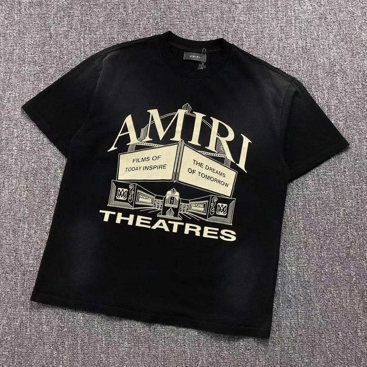 Camisa Amiri Theatres Tipografia Serifada Grande — frente