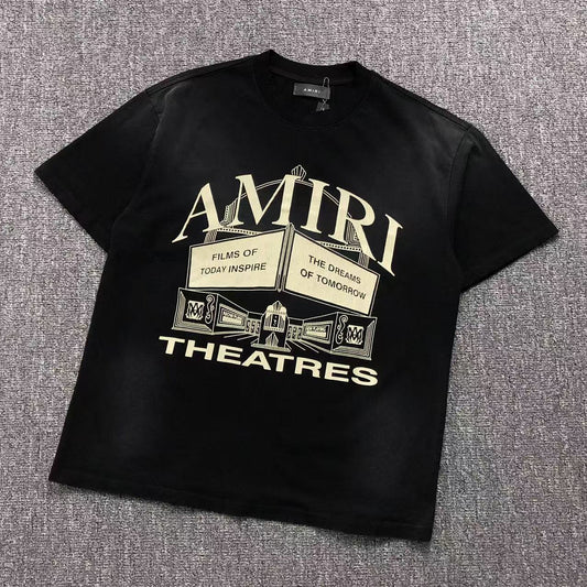 Camisa Amiri Theatres Tipografia Serifada Grande — frente