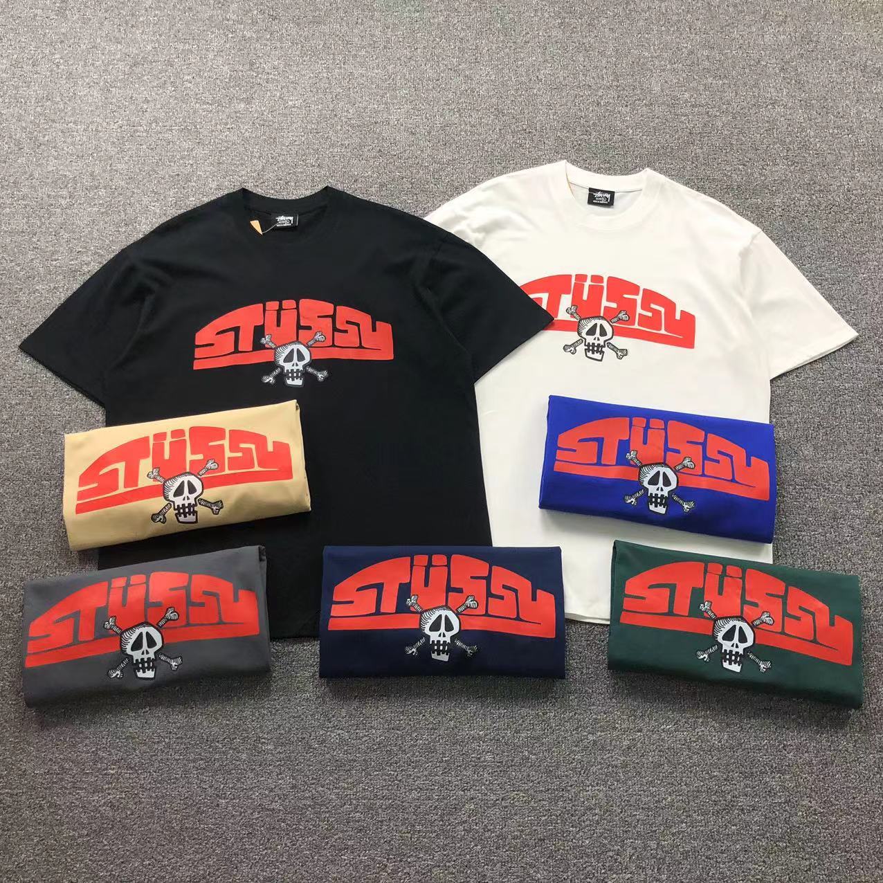 Camisa Stussy Skull Crossbones — frente