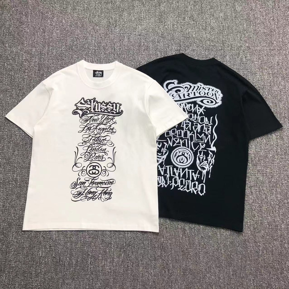 Camisa Stussy World Tour Script — frente