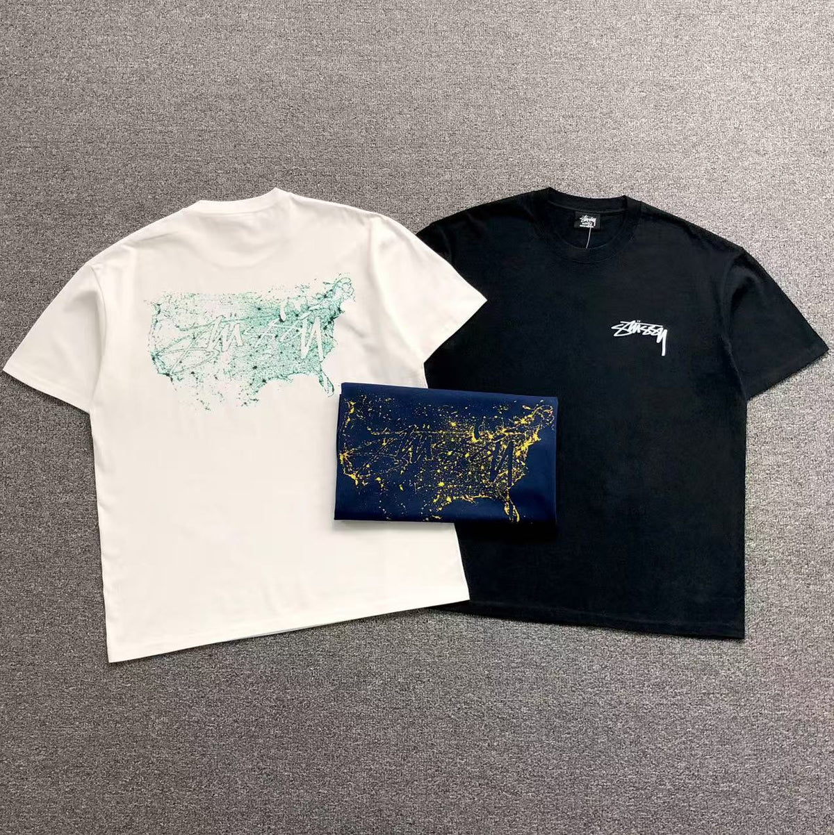 Camisa Stussy USA Map Nights — frente