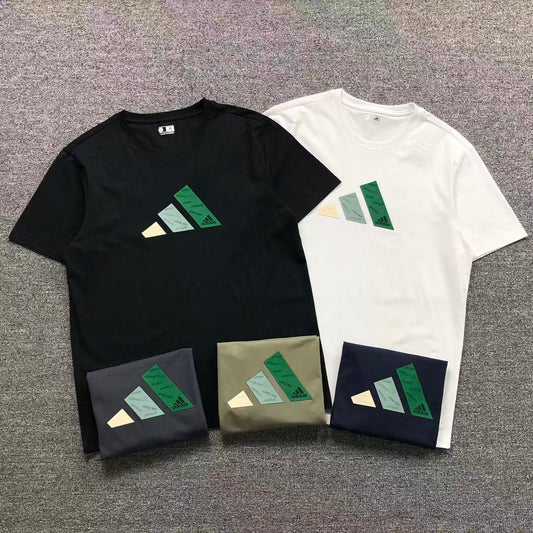 Camisa Adidas Triangle Stripes Preta, Branca, Cinza, Verde Militar E Azul Marinho — peito