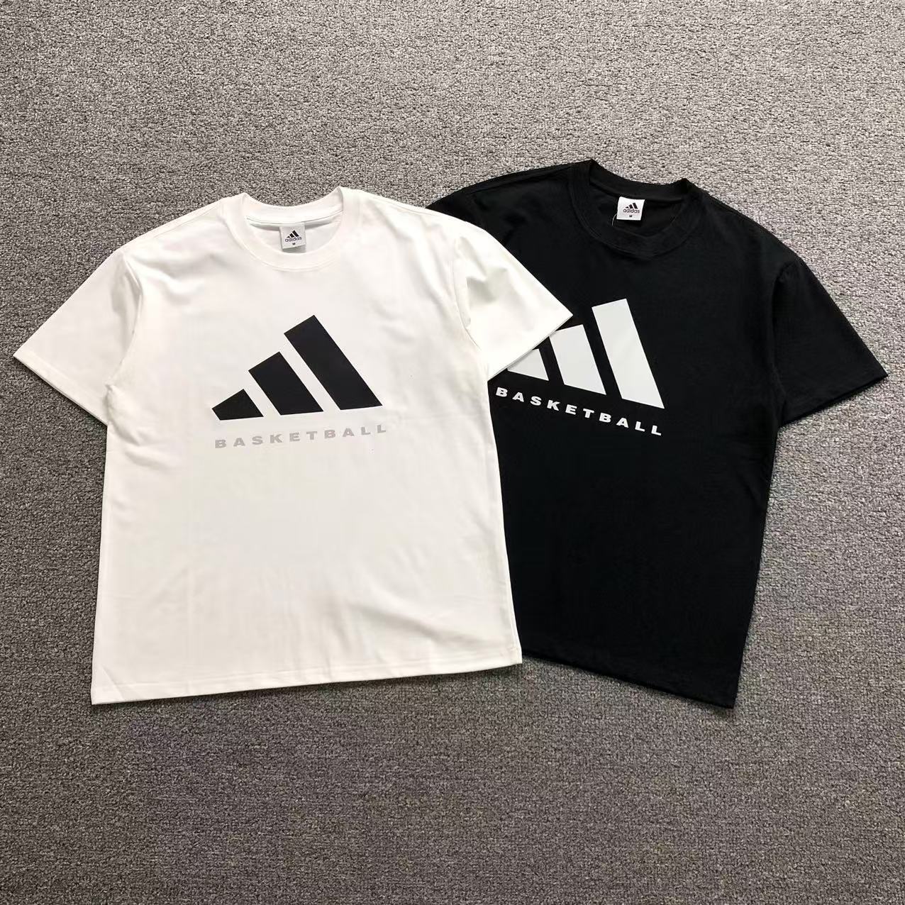 Camisa Adidas Basketball Stripes Branco E Preto — frente