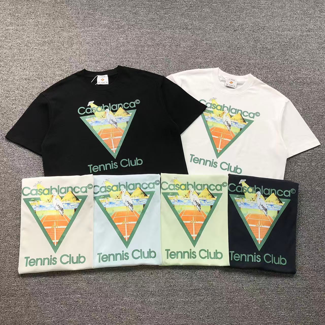 Camisa Casa Blanca Tennis Club Diversas Cores Disponíveis: Preto, Branco, Bege, Azul Claro, Verde Claro E Marinho — fren