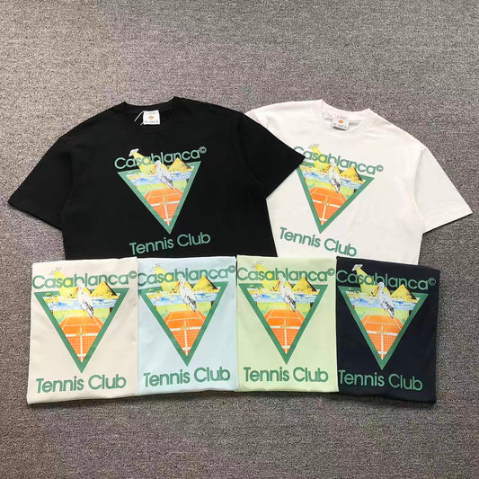 Camisa Casa Blanca Tennis Club Diversas Cores Disponíveis: Preto, Branco, Bege, Azul Claro, Verde Claro E Marinho — fren