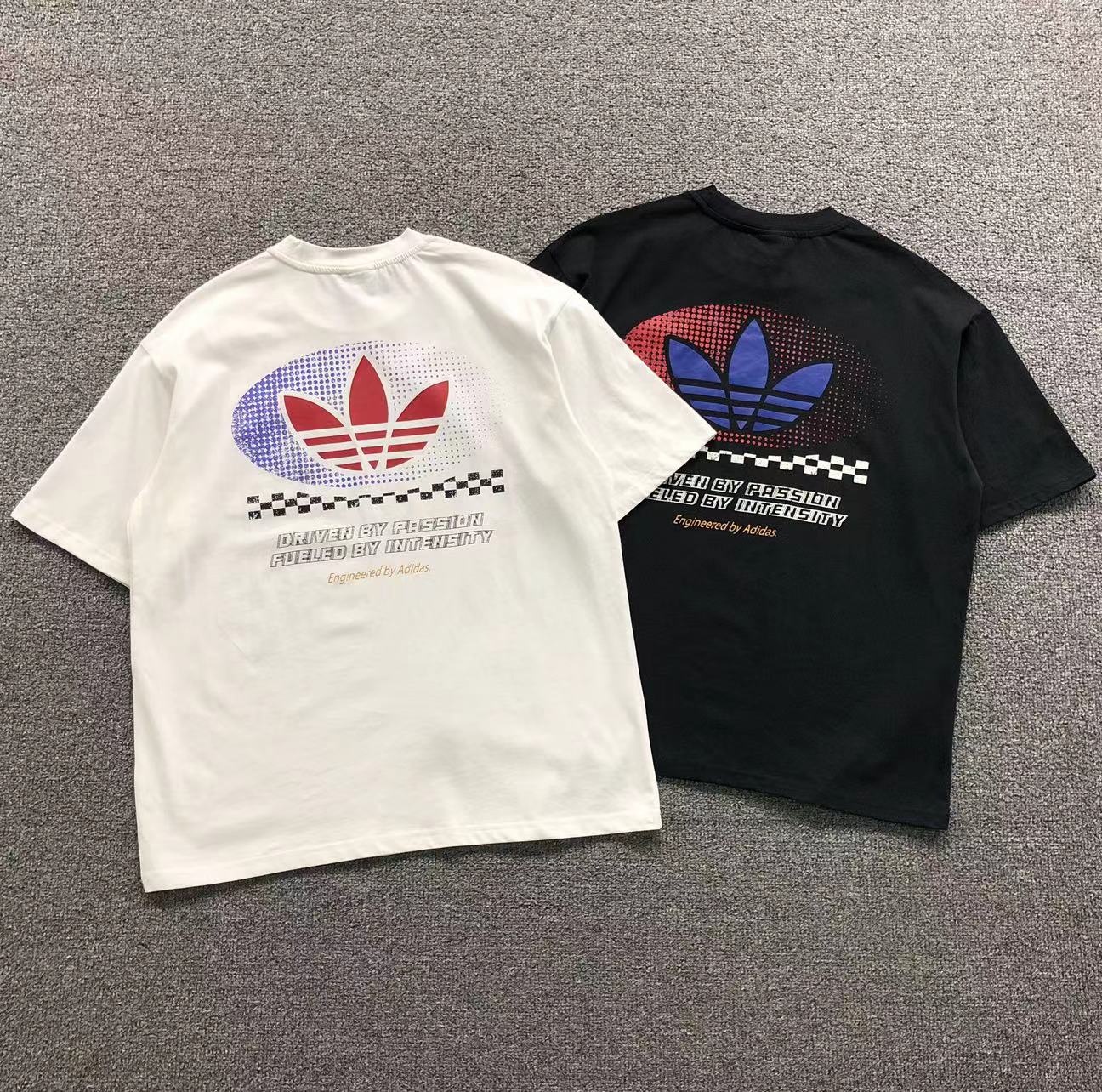 Camisa Adidas Racing Trefoil Branca E Preta — costa