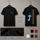 Camisa Importada Pima Nike Stacked Swoosh - swooshes empilhados multicoloridos com logo central