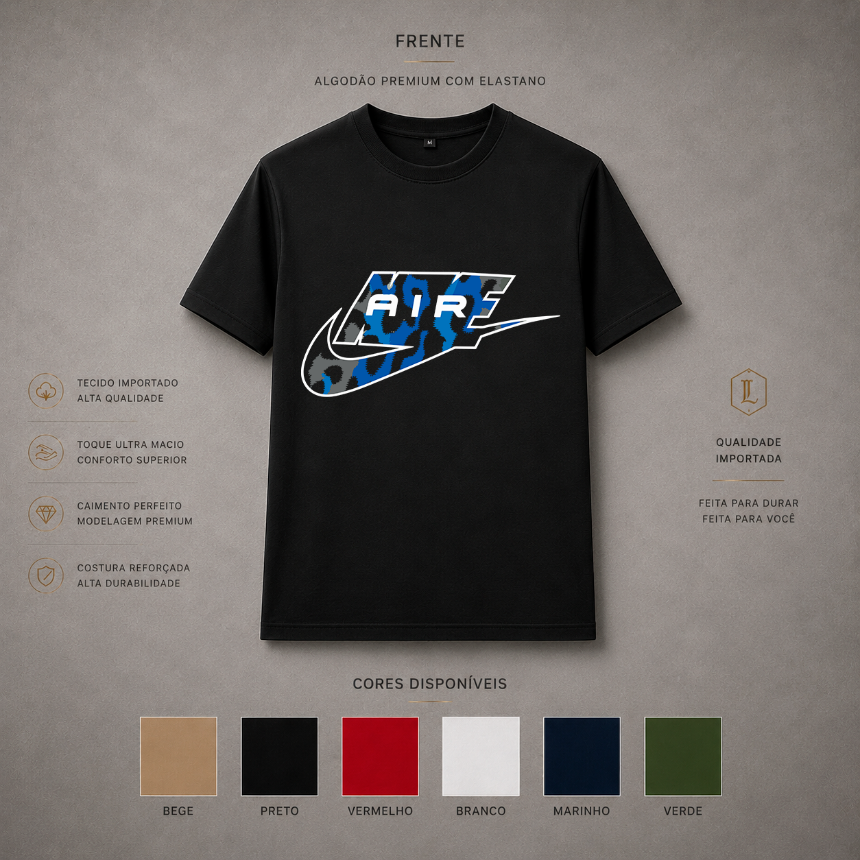Camisa Importada Pima Nike Air Camuflagem