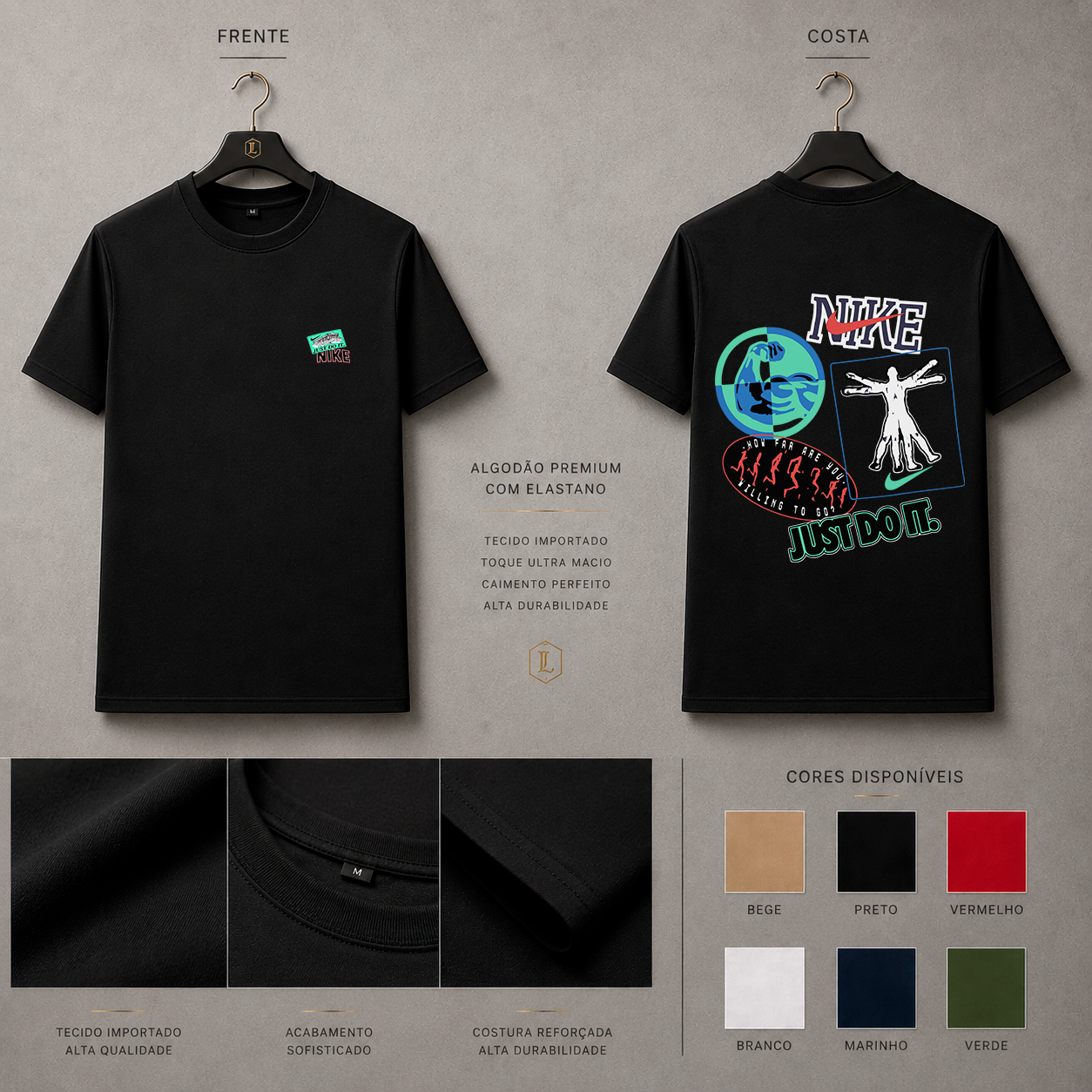 Camisa Importada Pima Nike Just Do It Collage
