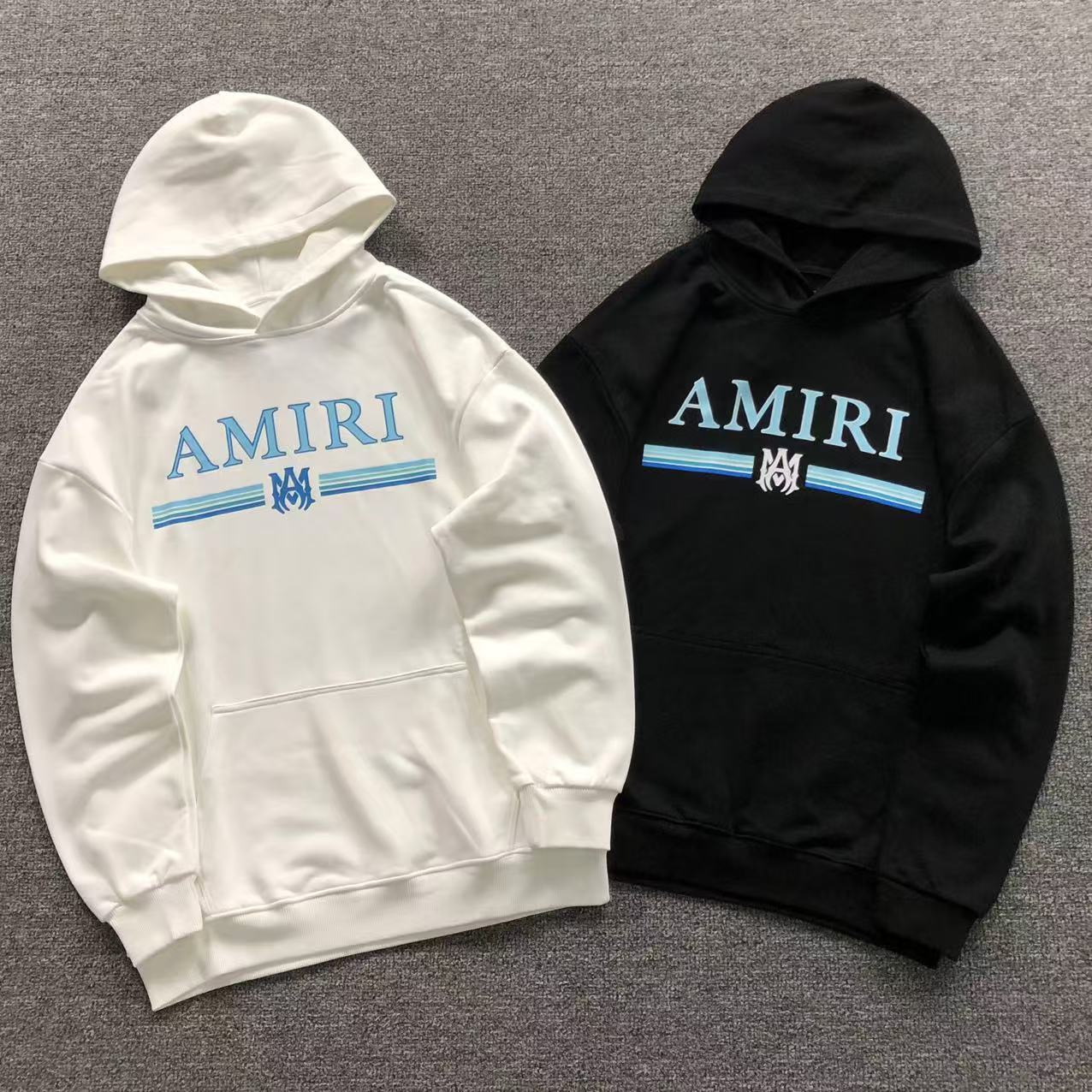 MOLETOM CANGURU Amiri Stripe Logo — frente