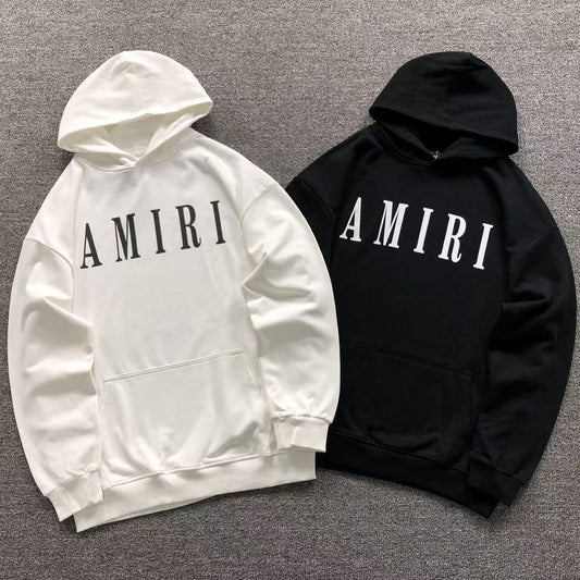 MOLETOM CANGURU Amiri Signature Logo Core — frente