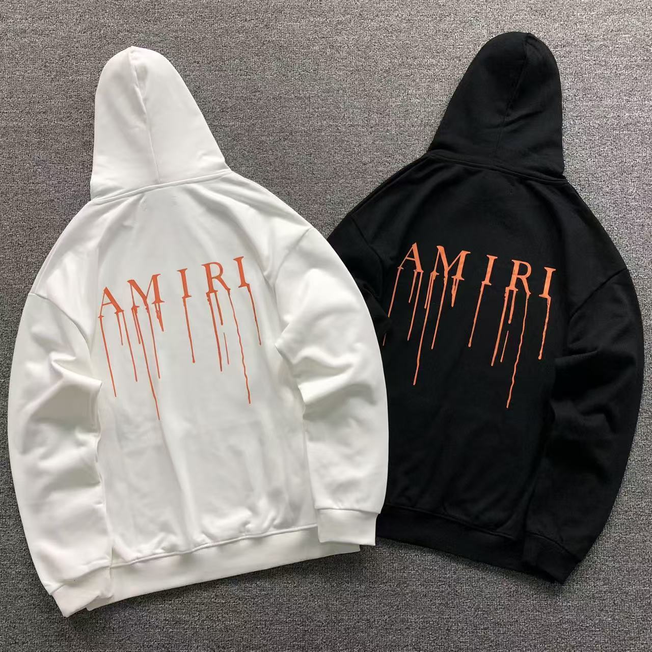 MOLETOM CANGURU Amiri Drip Logo — costa