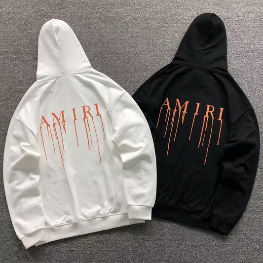 MOLETOM CANGURU Amiri Drip Logo — costa