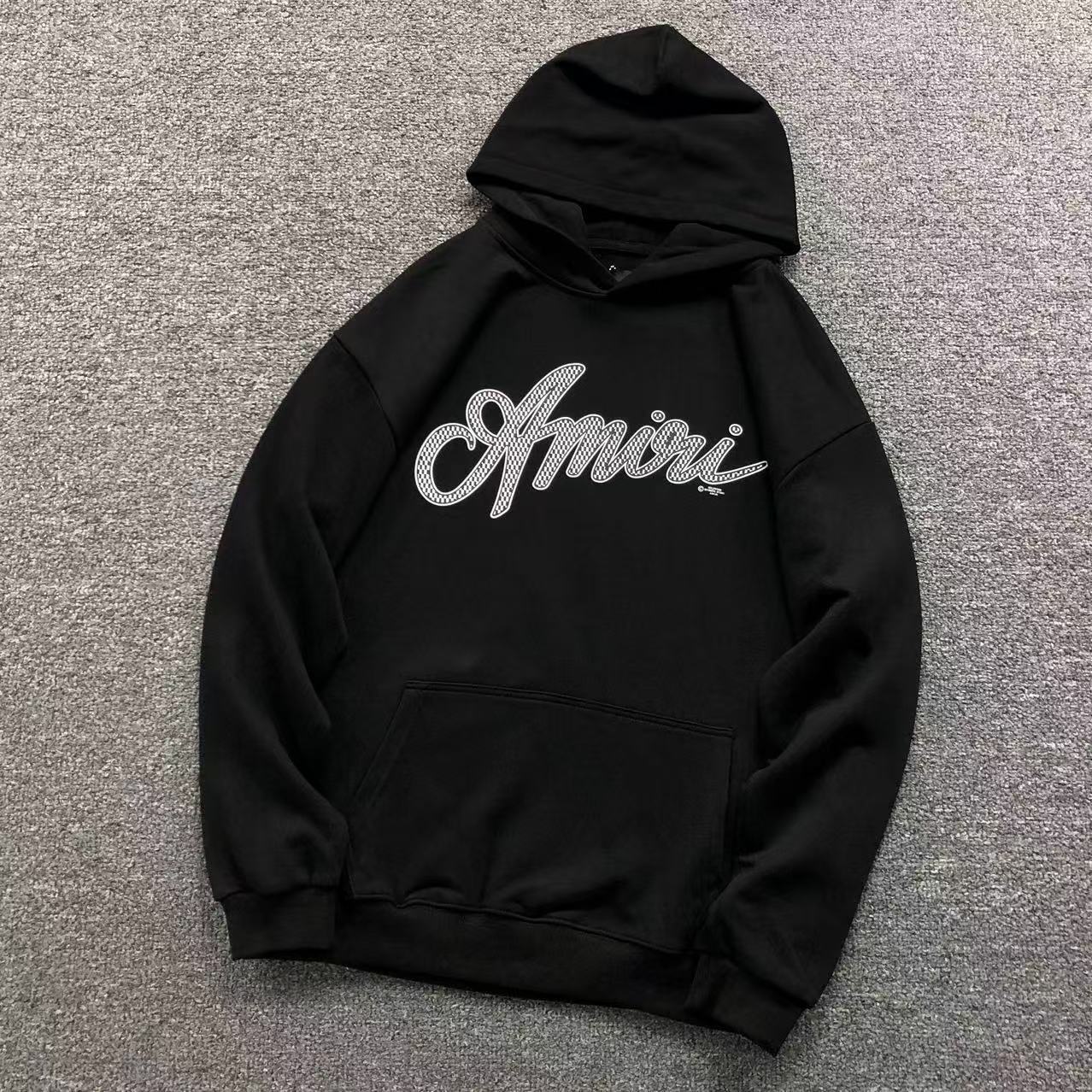 MOLETOM CANGURU Amiri Signature Script — frente