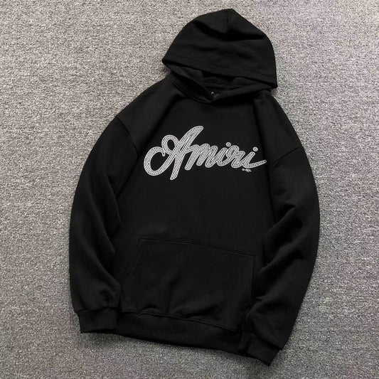 MOLETOM CANGURU Amiri Signature Script — frente