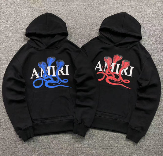 MOLETOM CANGURU Amiri Triple Cobra — frente