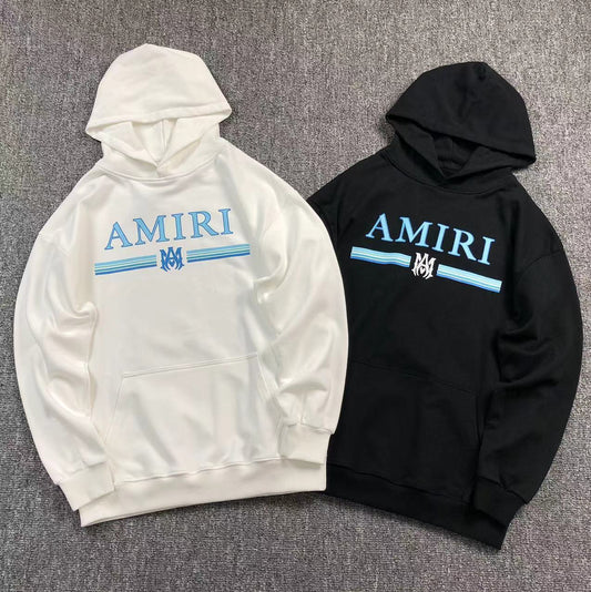 MOLETOM CANGURU Amiri Stripes Logo — frente