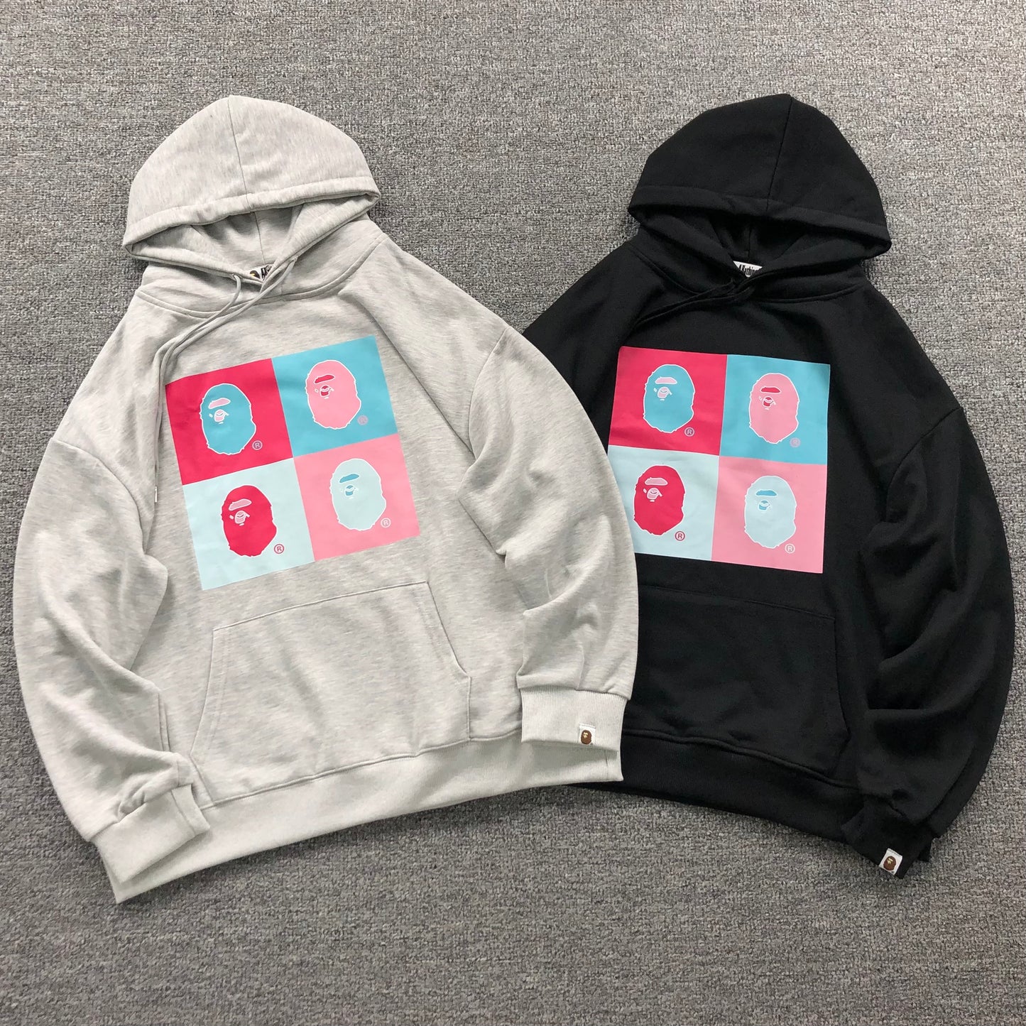 MOLETOM CANGURU Bape Ape Head Blocks — peito