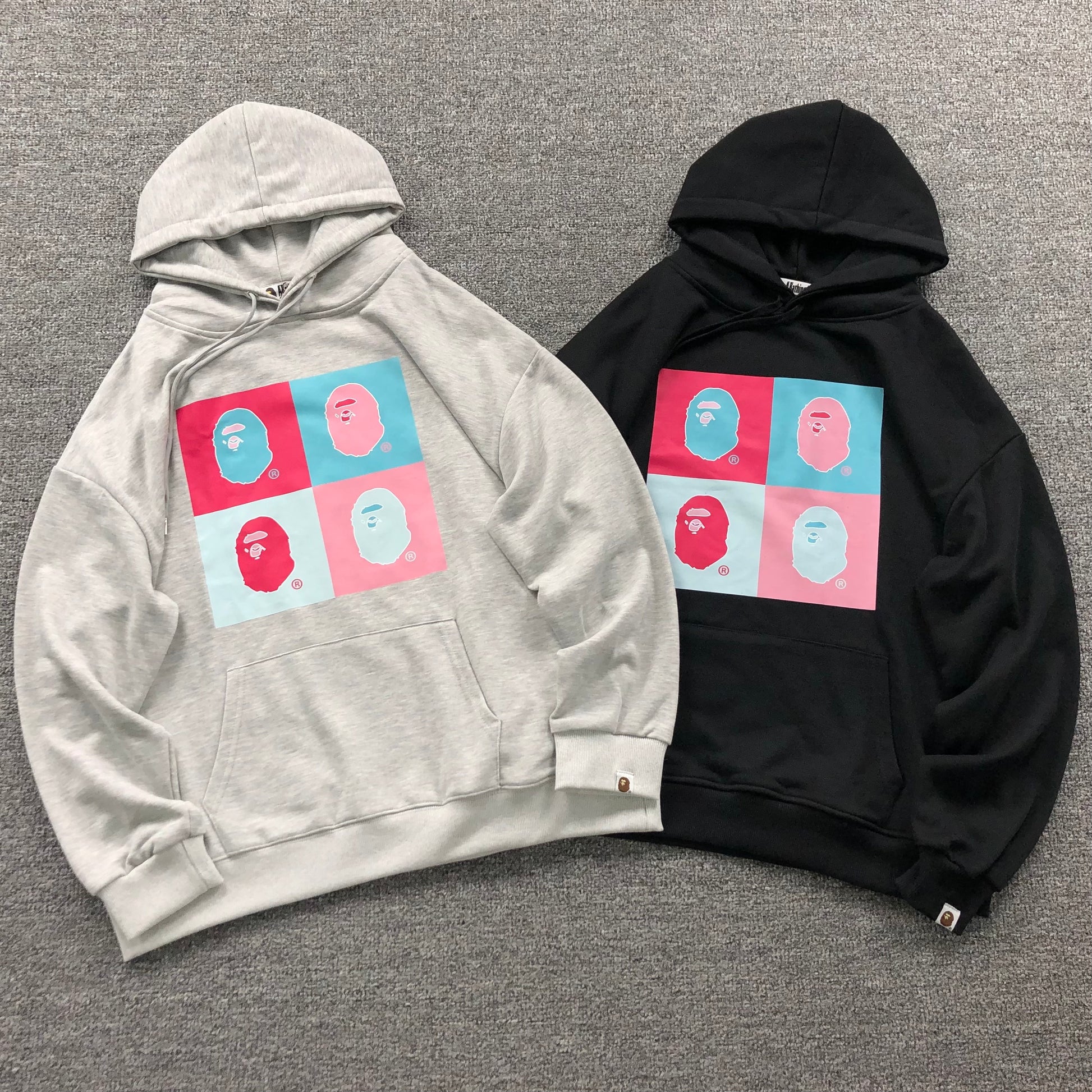 MOLETOM CANGURU Bape Ape Head Blocks — peito