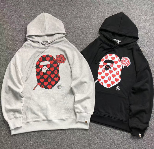MOLETOM CANGURU Bape Heart Camo Ape — frente